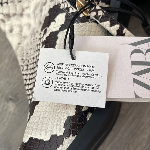 Zara Animal Print Block Heel Ankle Boots | NWT | Size 39 (US 8) Genuine Leather - Picture 13 of 16